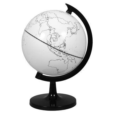 DEARMAMY Blank Globe for DIY Coloring 20cm Plastic Unfinished Geography Globe Model Dry Erase Educational Craft Tool for Interactive Learning and Family Activities
