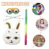 PRETYZOOM Bunny Piata Set with Stick and Eye Mask, Paper Birthday Party Pinata Prop, Easter Festival Celebration Game Supplies, view 3