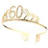 BESTonZON Birthday Queen Rhinestone Number Crown for Women, Gold Shiny Tiara Hair Decoration, Elegant Birthday Party Headdress for Adult Celebration view 1