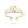 BESTonZON Birthday Queen Rhinestone Number Crown for Women, Gold Shiny Tiara Hair Decoration, Elegant Birthday Party Headdress for Adult Celebration view 2