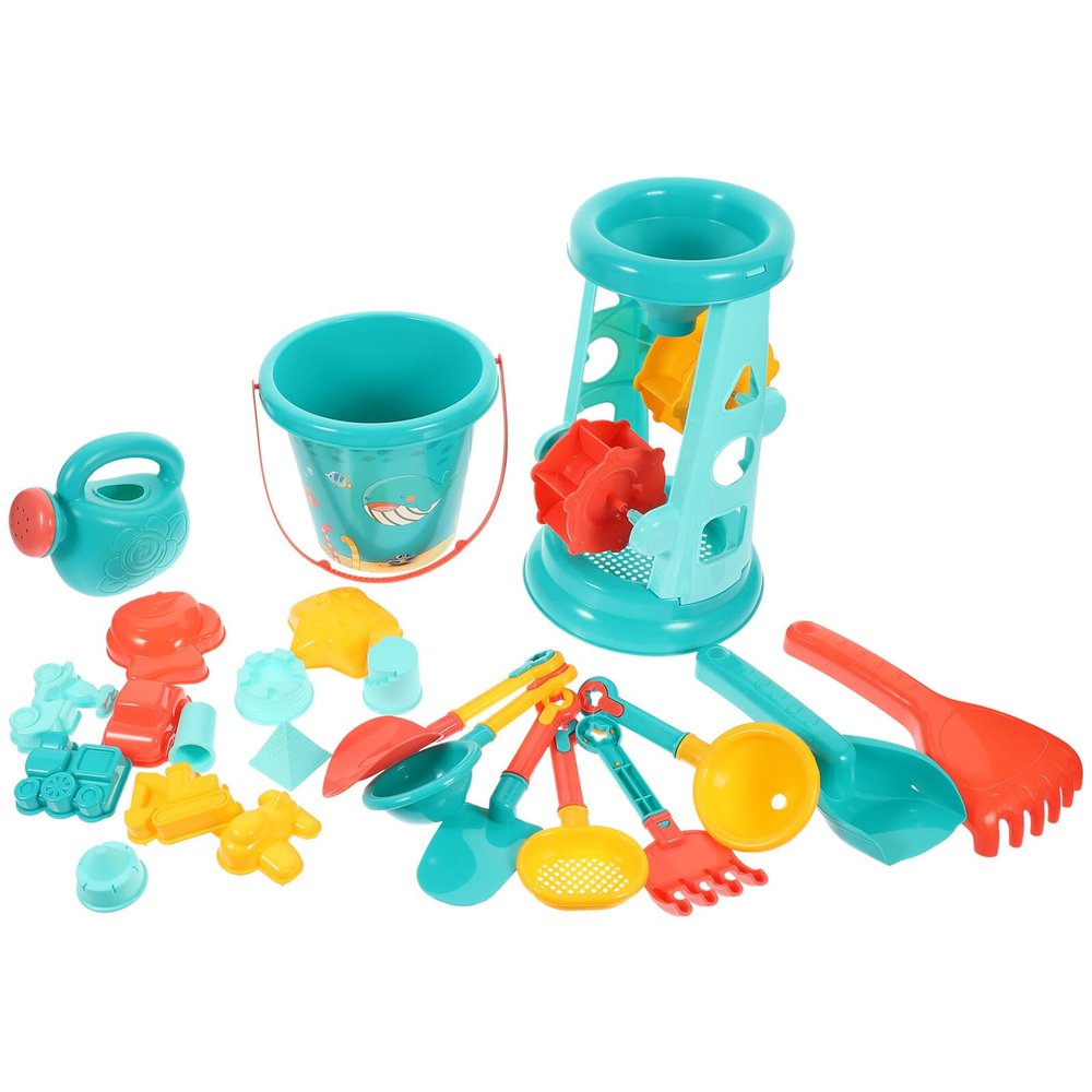 Toddmomy Beach Set, 23pcs Sand Mold with Sand Timer, Portable Outdoor Summer Playthings for Boys at Beach and Travel