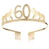 BESTonZON Queen Birthday Crown Headdress Rhinestone Party Crown Headband for Women Retro Chic Hair Decor Suitable for Birthday Celebration and Dress-up Accessories view 1