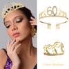 BESTonZON Queen Birthday Crown Headdress Rhinestone Party Crown Headband for Women Retro Chic Hair Decor Suitable for Birthday Celebration and Dress-up Accessories view 3
