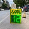Auto Red/Green Overspeed Alert Your Speed Display Radar Traffic Sign - Integrated Solar Power, LED Traffic Sign for Urban/Rural Speed-Limited Roads(Yellow) view 2