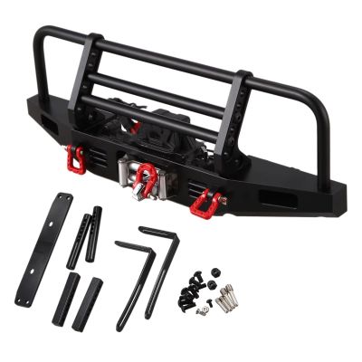 Rc Bumper Modification For Traxxas For Trx4 For Axial For Scx10 II 90046 1/10 Metal Front Bumper With Winch Remote Controller System RC Crawler