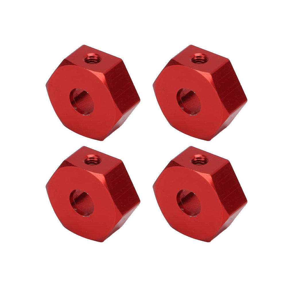 1/10 Scale RC Wheel Hex Hubs Nut, Lightweight Aluminum Alloy Design with Right Angle Wrench and Pins, 4pcs 14mm RC Hubs Set, for RC Hobbyists Off-Road Racing Rock Crawling Backyard