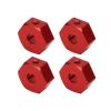 1/10 Scale RC Wheel Hex Hubs Nut, Lightweight Aluminum Alloy Design with Right Angle Wrench and Pins, 4pcs 14mm RC Hubs Set, for RC Hobbyists Off-Road Racing Rock Crawling Backyard view 1