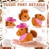20 Set Mini Horse Stuffed Toys Bulk Include 20 Mini Horses Plush 4.72 Inch with 20 Tiny Cowboy Hats and 20 Bandana DIY Crafts for Adopt a Horse Party Western Cowboy Birthday Party Favor Supplies view 3