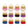 Jehoshaphat 12PC Miniature Handbag Models with Decorative Trays 1:12 Scale, Mixed Colors, Metal & Plastic with Metal Chain view 1