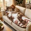 Fluffy Cat Sleeping Bag for Adults, Cat Sleeping Bag for Human,Cat Envelope Sleep Bag for Camping, Sleepovers & Home Lounging, Washable Warm (E) view 1