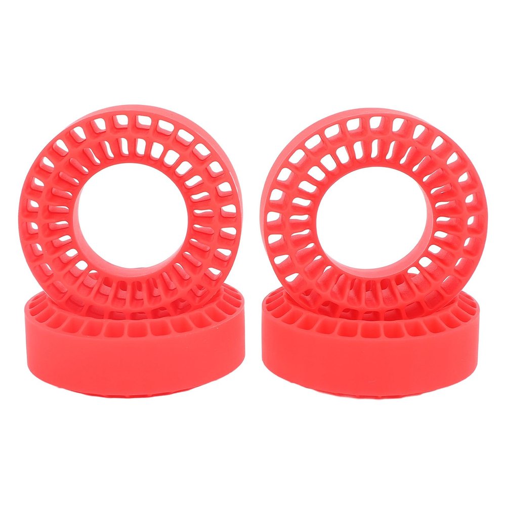 ZGHUNVRE 4PCS Silicone RC Tire Inserts for 1.0 Inch Tires, 1/10 RC Crawler Car Wheel Inserts with Superior Sidewall Support, Wear and High Traction for Off - Road (Red)