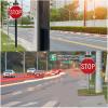 24" Solar Power Stop Flashing Traffic Signs,Stop Sign-Octagon Rust-proof Metal Frame,Easy Install, Reflective, Heavy Duty, Windproof (Red, 60cm/24") view 3