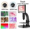 JDXQBLD Lab Microscope Accessories 7inch High Definition Screen 2000X Digital Microscope 12MP Camera 1080p Video view 2