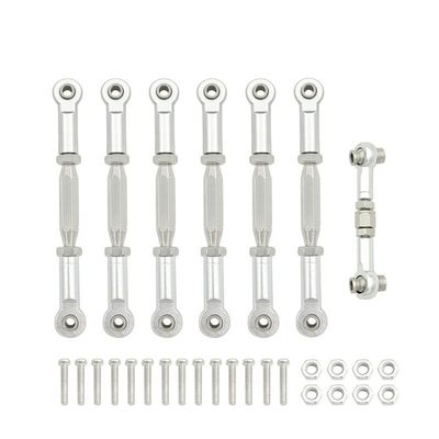 LEWAGH 1 Set Aluminum Turnbuckle Camber Link End Adjustable Kit for 1/10 1:10 Traxxas Slash 4X4/2WD RC Car Upgrade Parts(Silver)