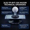 SANWA JLX2-TP-8YT 2nd Gen Arcade Joystick w/White Ball Top & 5-Pin Harness Ultimate JLF Upgrade & Successor | POM Base, X-Shaped Washer, GT-8X Gate | 4 & 8 Way Fighting Game Lever view 2