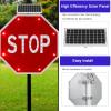 24'' Stop Sign, Street Traffic Warning Sign with solar Powered - Solar Powered LED Blinking Reflective Street Flashing Traffic Warning Sign(60CM/24IN) view 2
