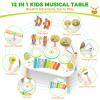 12-in-1 Drum Set for Toddlers 1-3,Baby Musical Instruments Table ,Wooden Montessori Toys with Xylophone,Bongo Drums,Cymbals,Maracas & Wrist Bells,Birthday Gift for 1 2 3 Year Old Boy Girls view 2