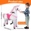 Kang&Chang Plush Pink Unicorn Ride On Pony Toy view 2