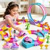 Unicorn Toys Car Race Tracks for Kids, 360 Flexible DIY Magic Racing Monster Tracks Toy with 3 Vehicle, Toddler Toys Birthday Gifts for 3 4 5 6 7 Year Old Girl view 2