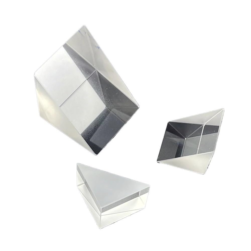 1pc K9 Optical Glass Right Angle Triangle Isosceles Prism 9mm 10mm 15mm 20mm 30mm 90 Degree 180 Degree Turning Prisms Ray Refraction(20x20x20mm)