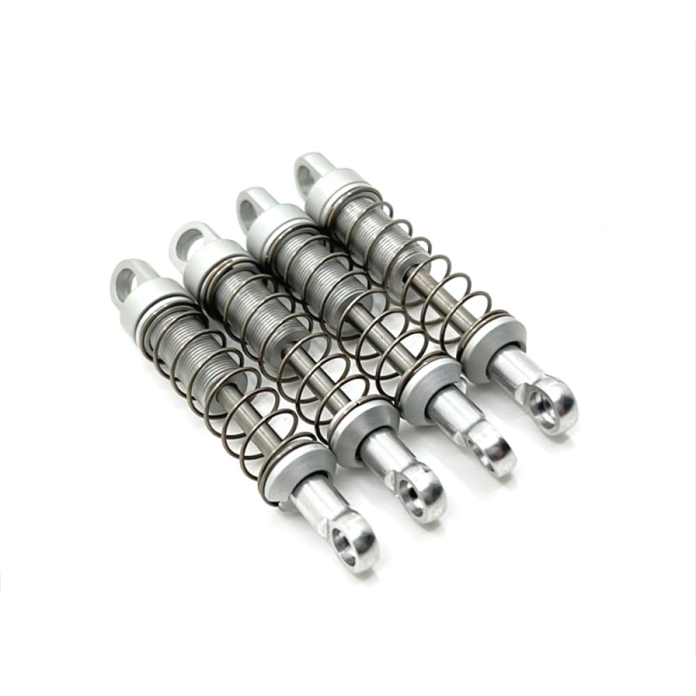 4Pcs Metal External Spring Shock Absorbers Compatible With MN 1/12 MN168 MN78 RC Cars (Front & Rear Upgrade Parts)(Silver)