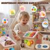 AmazingJoy Wooden Activity Cube for Toddlers 1-3 with Press to Go Car Toy, Montessori Baby Educational Learning Toys for Kids, Multipurpose Infant Activity Center, for Girls Boys 1+ Year Old view 3
