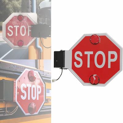 Auoriflex School Bus Parking Sign - 18 Inch LED Street Road Sign, Bus Lane Signs for School Buses Only - Universal Vehicle Mounting, Weatherproof Design(A,12V)