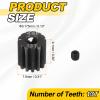 MECCANIXITY 48P Hardened Steel Pinion Gear, 13T 3.175mm Shaft Metal Motor Gear with Hex Key for RC Brushless Brush Motor Model Car Replace(Black) view 2