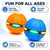 2 Pack Magic Transforming Pop-Up Ball with 6 LED Lights, 2-in-1 Flying Disc and Bouncy Ball Toy, Glow in the Dark Outdoor Game, Light Up Toss and Catch Sports Toy for Kids, Party & Birthday Favors view 2