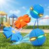 2 Pack Magic Transforming Pop-Up Ball with 6 LED Lights, 2-in-1 Flying Disc and Bouncy Ball Toy, Glow in the Dark Outdoor Game, Light Up Toss and Catch Sports Toy for Kids, Party & Birthday Favors view 3