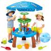 Water Table Toys for Kids Aged 3 4 5 6 7 8, Kids Water Table with Auto Water-Absorbing Water Pump & Umbrella Outdoor Activity Sensory Play Table with Beach Toys Accessories Birthday Gifts for Toddlers view 1