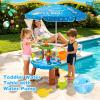 Water Table Toys for Kids Aged 3 4 5 6 7 8, Kids Water Table with Auto Water-Absorbing Water Pump & Umbrella Outdoor Activity Sensory Play Table with Beach Toys Accessories Birthday Gifts for Toddlers view 2