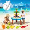 Water Table Toys for Kids Aged 3 4 5 6 7 8, Kids Water Table with Auto Water-Absorbing Water Pump & Umbrella Outdoor Activity Sensory Play Table with Beach Toys Accessories Birthday Gifts for Toddlers view 4