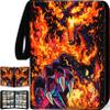 1008 Card Binder 9 Pocket, 3-Ring Trading Card Binder with 56 Page Removable Sleeves, High Storage Waterproof Trading Card Holder Collection Card Album Organizer Case for TCG Cards-Fire Dragon view 1