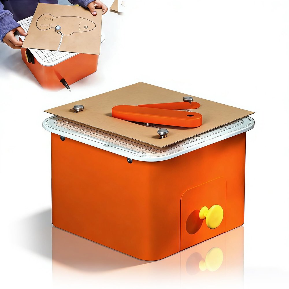 Kids Electric Cardboard Cutter, Cardboard Saw for DIY Projects, Cutting Thickness 0-2.5mm, Safe Craft Tool for Boys Girls Ages 5+ to Boost Engineering & Creativity