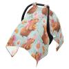 Bow Capybara Baby Car Seat Cover Breathable Infant Car Seat Cover Muslin Cotton Carseat Canopy Lightweight for Summer Sun Bug view 1