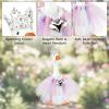 3 Pcs 7inch Desk Goose Outfits,Porch Goose Decor Set with Crystal Rhinestone Tiara Crown Necklace , for Home and Office Display, Seasonal Decoration Accessories view 3