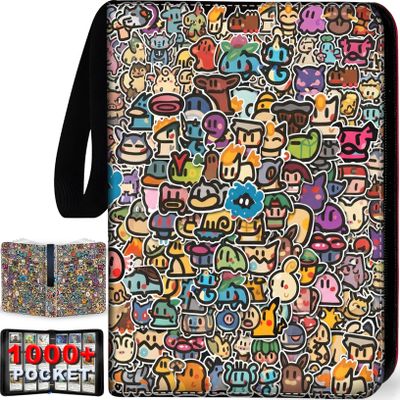 1008 Card Binder 9 Pocket, 3-Ring Trading Card Binder with 56 Page Removable Sleeves, High Storage Waterproof Trading Card Holder Collection Card Album Organizer Case for TCG Cards
