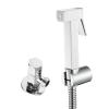 KUYBTU Handheld Bidet Sprayer for Toilet Cold Water Baby Cloth Diaper Sprayer Wall Mounted Brass Toilet Sprayer High Pressure Handheld Sprayer Kit with Angle Valve Baby Cloth/Bl-Chrome view 1