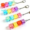 4 Packs Fidget Keyboard Keychain Toy, Keyboard with LED Lights Clicker Fidget Stress Relief Keyboard, Fidget Clicker Gifts for Kids Easter Christmas (Macaron) view 1