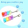 4 Packs Fidget Keyboard Keychain Toy, Keyboard with LED Lights Clicker Fidget Stress Relief Keyboard, Fidget Clicker Gifts for Kids Easter Christmas (Macaron) view 2