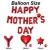 Happy Mothers Day Balloons 16 Inches Red Letter Balloons Red Heart Foil Balloon for Happy Mothers Day Party Decorations view 2