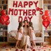 Happy Mothers Day Balloons 16 Inches Red Letter Balloons Red Heart Foil Balloon for Happy Mothers Day Party Decorations view 3