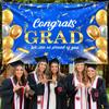 XtraLarge, Congrats Grad Banner - 72x44 Inch, Congratulations Banner | Graduation Class of 2026, Blue and Gold Grad Decorations Class of 2026 | 2026 Graduation Decorations | We are So Proud of You Backdrop view 2