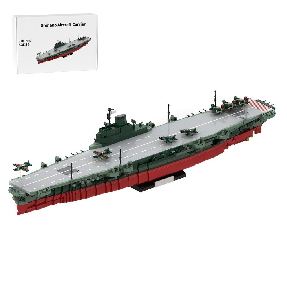 AxiomBricks 1/300 Scale Shinano Aircraft Carrier Military Building Blocks Set, Collection for Military Enthusiast and Adult (3701PCS)