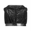 DINORMIN Youth Girls Hip Hop Clothes Cheer Team Uniform Sequin Hooded Vest Crop Top with Pants Set Modern Streetwear Black 6 Years view 2