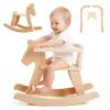 labebe - Wooden Rocking Horse, Baby Wooden Ride On Toys for 12M+, Classic Rocker Toy with Removable Fence, Toddler Riding Toy Indoor/Outdoor, Nursery Birthday Gift (Natural) view 1