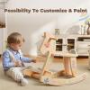 labebe - Wooden Rocking Horse, Baby Wooden Ride On Toys for 12M+, Classic Rocker Toy with Removable Fence, Toddler Riding Toy Indoor/Outdoor, Nursery Birthday Gift (Natural) view 2
