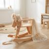 labebe - Wooden Rocking Horse, Baby Wooden Ride On Toys for 12M+, Classic Rocker Toy with Removable Fence, Toddler Riding Toy Indoor/Outdoor, Nursery Birthday Gift (Natural) view 4