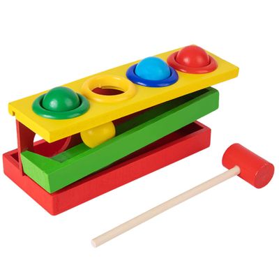 Jeorywoet Wooden Montessori Toy for Toddlers 1-3, Hammer Toy, Pounding Bench with Colorful Balls for Hand-Eye Coordination & Fine Motor Skills Development